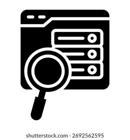 Ilustración vectorial de estilo de glifo de icono de interpretación de datos