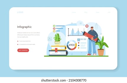 Data Journalism Or Data-driven Journalism Web Banner Or Landing Page. Big Data Filtering And Analysis. Chart And Graph, Diagram Research. Data Based Storytelling. Flat Vector Illustration