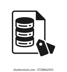 Ícone de rótulo de dados - Ilustração de vetor de estilo misto