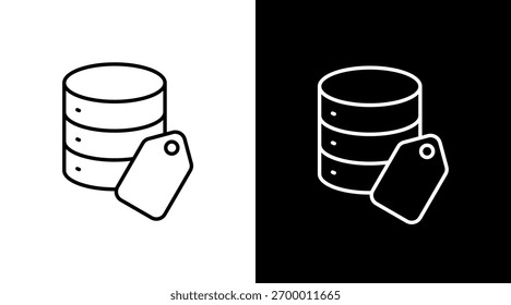 Entwurf des weißen Symbolsatzes für Datenbeschriftung