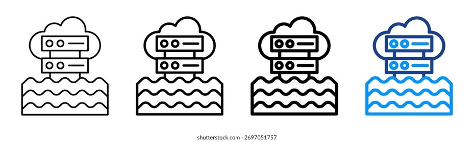Data Lake-Symbol - Sammlungssatz für unterschiedliche Umrisse