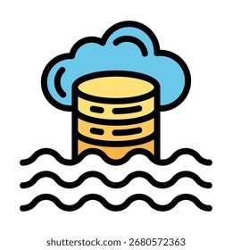 Data Lake Icon Element For Design