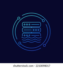 Data Lake Icon, Linear Design