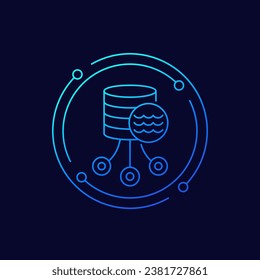 Data lake icon in linear design
