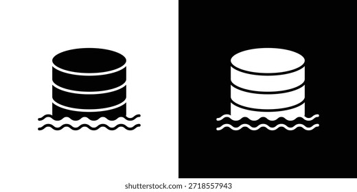 Ilustração do vetor do ícone do Data Lake - ícones do vetor do estilo preto de alta qualidade