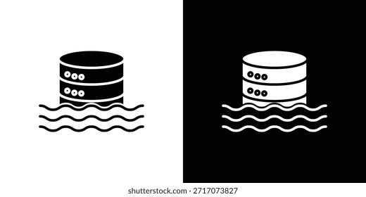 Diseño de silueta de Vector de iconos de lago de datos. Ilustración de Diseño gráfico plano de Vector.