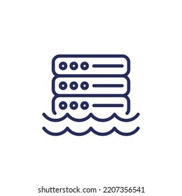 Data Lake Line Icon, Vector