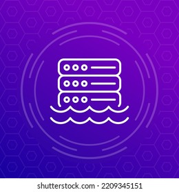 Data Lake Line Icon For Web