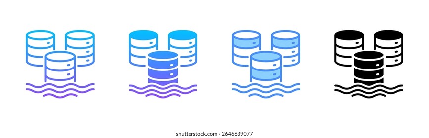 Data Lake Multi Style Icon Set