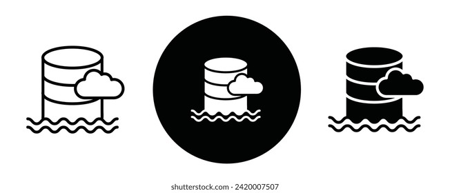 Data lake outline icon collection or set. Data lake Thin vector line art