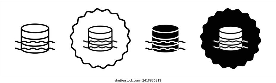 Data lake set in black and white color. Data lake simple flat icon vector