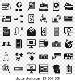 Data in laptop icons set. Simple style of 36 Data in laptop vector icons for web for any design