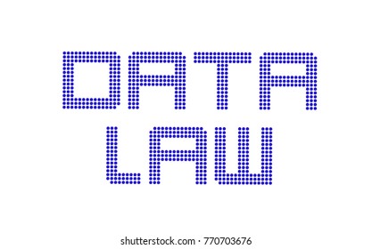 Data Law. Typographic Stamp Visualisation Concept Original Series.