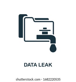 Data Leak Symbol aus der verbotenen Internet-Sammlung. Einfaches Datenleak-Symbol für Vorlagen, Webdesign und Infografiken