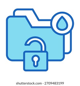 Ícone de Vazamento de Dados - Ilustração do Vetor de Estilo de Cor Azul