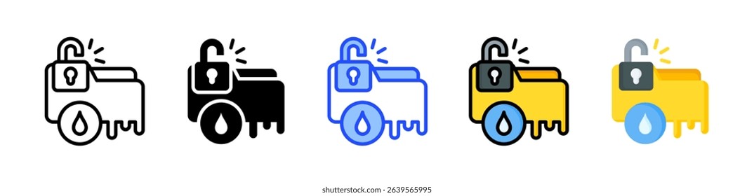 Data Leak Icon Collection With Multiple Styles