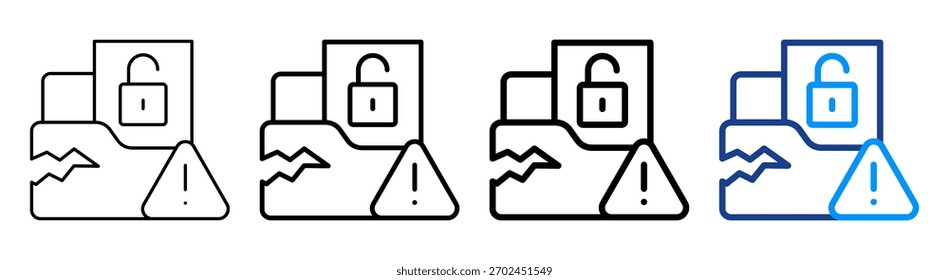 Conjunto de Coleta de Outline Diferente do Ícone de Vazamento de Dados