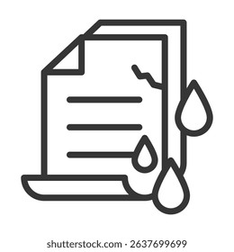 Data Leak Icon Lineal Style Vector Illustration