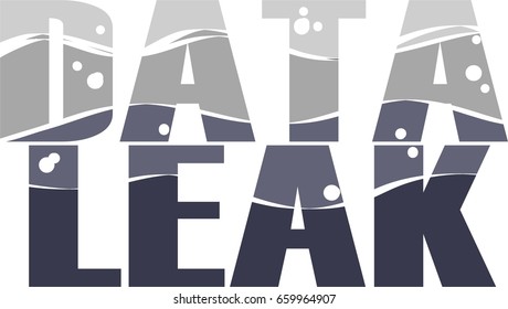 Data Leak Word conceptual Illustration. Data Leak pattern text isolated flat vector. Transparent.

