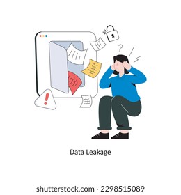 Data Leakage Flat Style Design Vektorgrafik. Stockillustration 