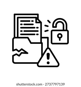Data Leakage Icon Line Vector Illustration