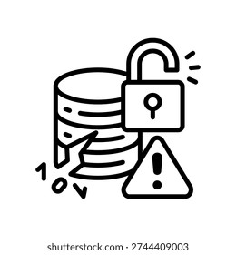 Data Leakage Icon Line Vector Illustration