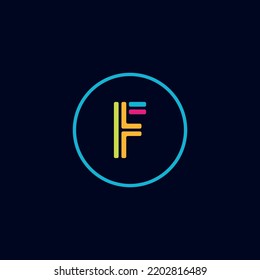 data letter F media logo IT digital