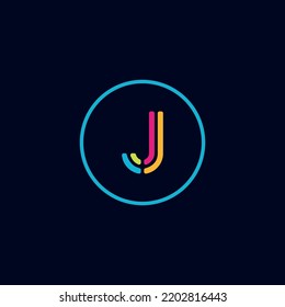 data letter J media logo IT digital