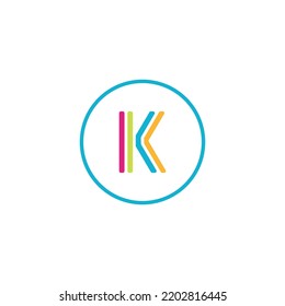 data letter K media logo IT digital