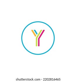 data letter Y media logo IT digital