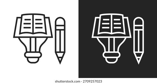 Icono De Biblioteca De Datos En Estilo De Línea En Blanco Y Negro