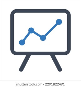 Data line chart vector icon