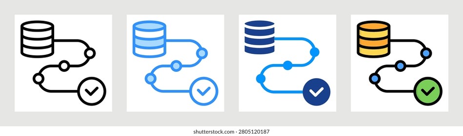 Data Lineage Icon Collection Set Multiple Style