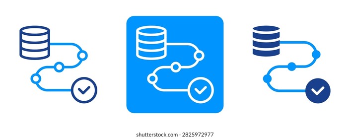 Data Lineage Icon In Dual Tone Style