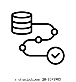 Data Lineage Icon Outline Vector Illustration