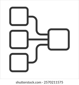 Data lineage icon vector illustration outline