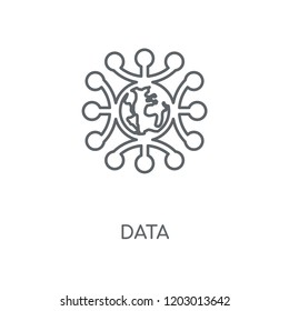 Data linear icon. Data concept stroke symbol design. Thin graphic elements vector illustration, outline pattern on a white background, eps 10.