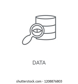 Data linear icon. Data concept stroke symbol design. Thin graphic elements vector illustration, outline pattern on a white background, eps 10.