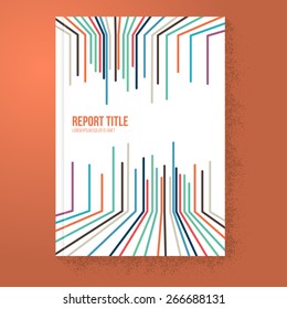 Data Lines Brochure / Report Template - Book Cover - Vector Illustration