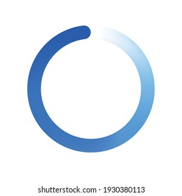 Data loading icon  waiting for the program  Vector image the file upload  Gradient circle from light to dark blue 
