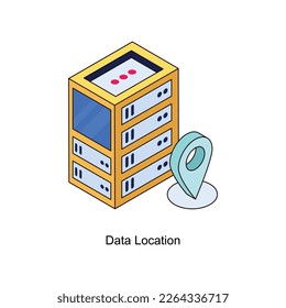 Data Location Vector Isometric Filled Outline icon for your digital or print projects.