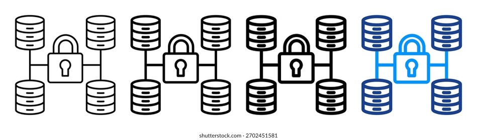 Conjunto de Colección de contorno diferente de icono de bloqueo de datos