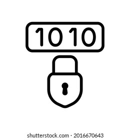 Data lock icon, Line Vector graphics