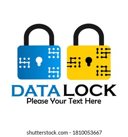 Data lock logo template illustration