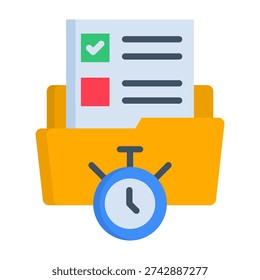 Data Log Icon Flat Style Vector Illustration