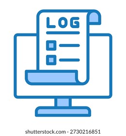 Datenprotokollierungssymbol Blaues zweifarbiges Design, Vektorgrafik