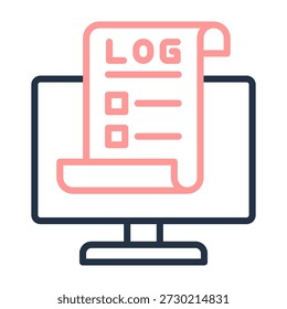 Datenprotokollierung Symbol Linie Farbdesign Vektorgrafik