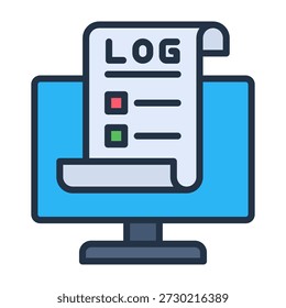 Data Logging Icon Lineal Color Design Vector Illustration