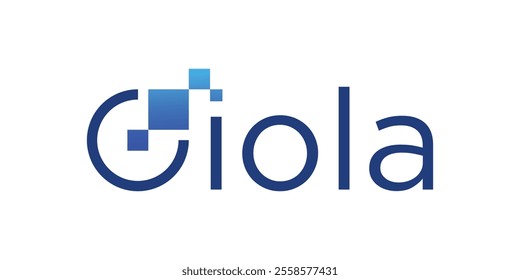 Data logo on the letter O, simple data technology logo, data upload logo