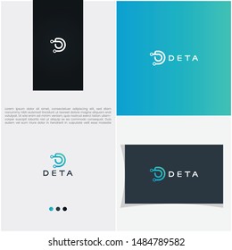 Data Logo Templates With D Letter For Science And Technology Company.